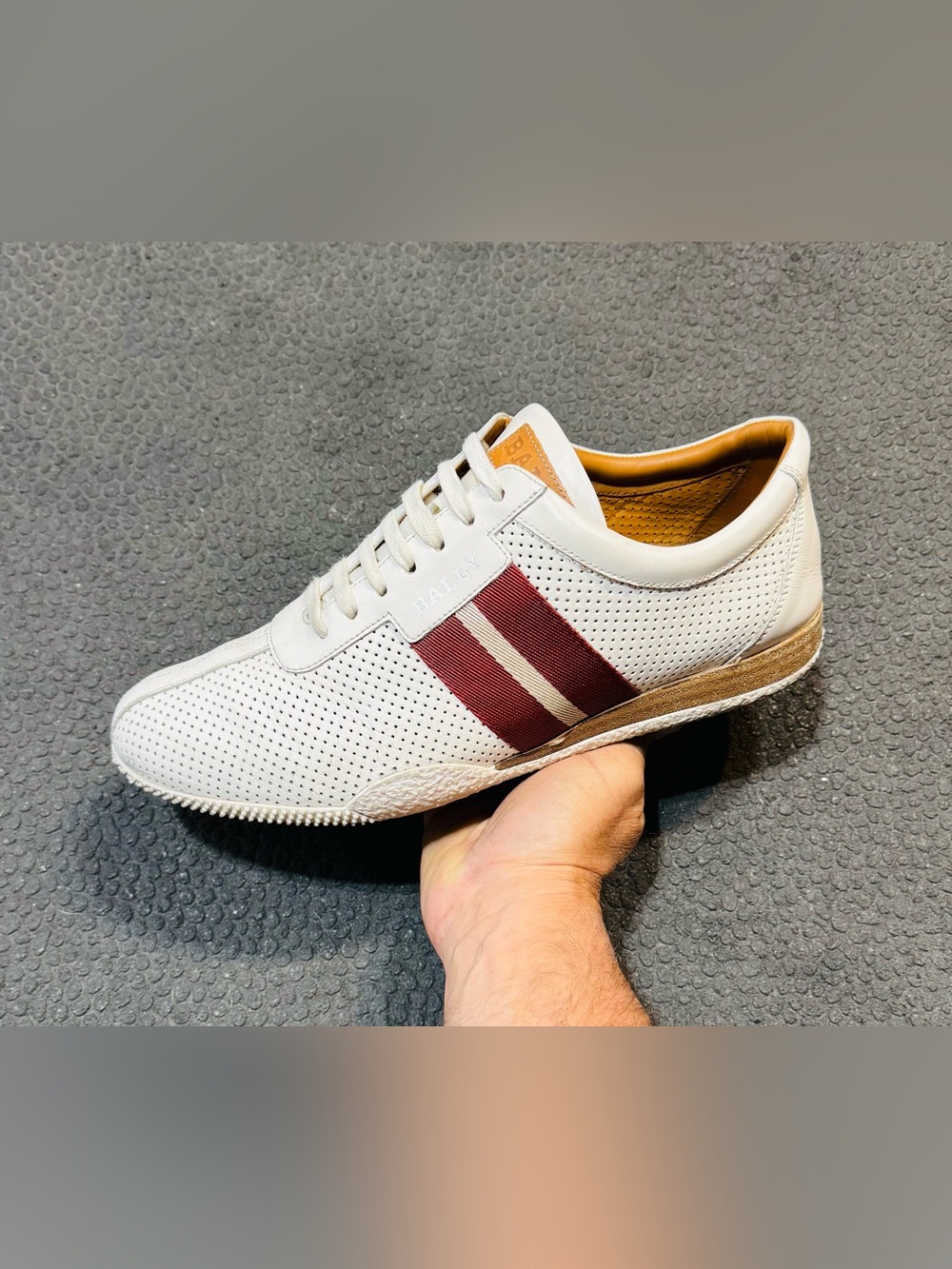 Bally Frenz ‘White Red’ Men’s Leather Sneakers (Sz 10.5M)